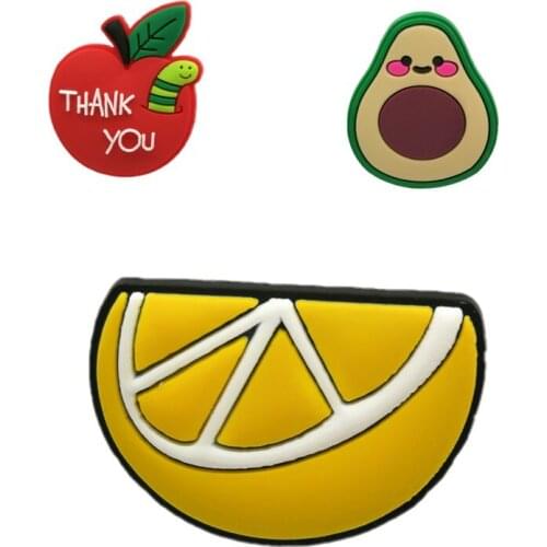 1PCS PVC pin apple lemon avocado Icons funny Brooches Alloy Badge Cowboy Clothes Bag pins trinket fit women kids birthday gift