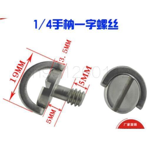 10pcs UNC1/4" stainless steel slotted D ring Camera screw adapter Tripod Ball Head Quick Release Plate for camera tripod