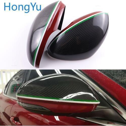 100% genuine carbon fiber mirror cover carbon fiber side mirror cover cover shape For Alfa Romeo Giulia 2015 - 2019