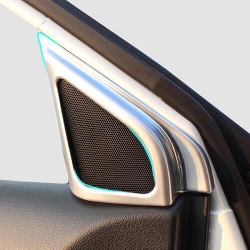 For Suzuki Vitara 2016 2017 2018 stick ABS chrome Car frame inner A column Audio Speak Sound Cover Ring circle lamp trim 2pcs