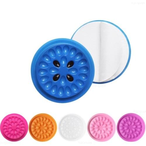 20/50/100Pcs False Eyelashes Extension Glue Holder Fake Eye Lashes Extension Pallet Pads Plastic Gasket For Eyelash Extensions