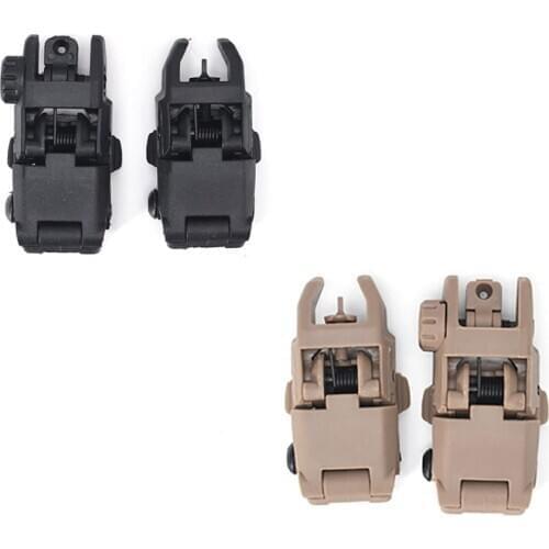 20MM Rail Gen1 Tactical Folding Front & Rear Set Flip Up Backup Sights BUIS