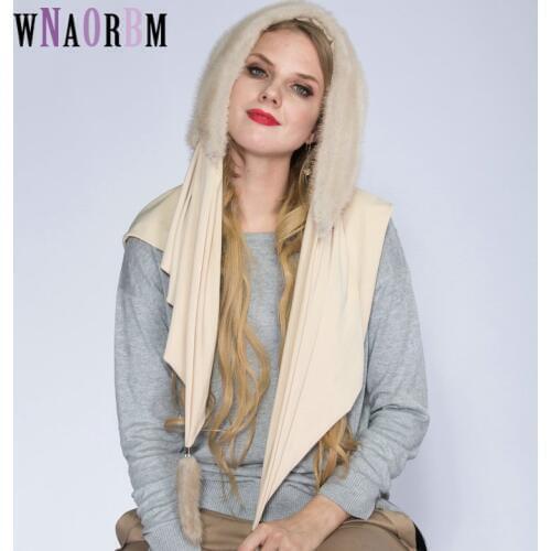 2021 new exotic Luxury all winter hats and high quality luxury female mink scarf hat women pompon warm women