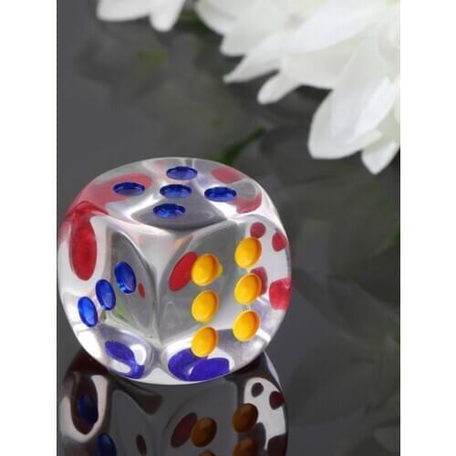 35mm Colorful Transparent Dice 6 Sides Board Game D&D Cambling Club Party Dice 62KF