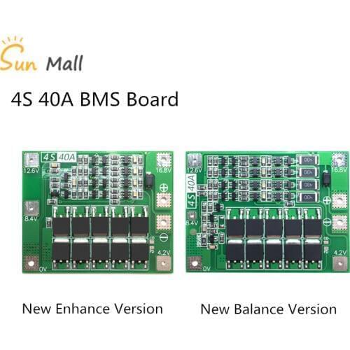 4S 40A Li-ion Lithium Battery Protection Board 18650 Charger PCB BMS For Drill Motor 14.8V 16.8V Enhance/Balance
