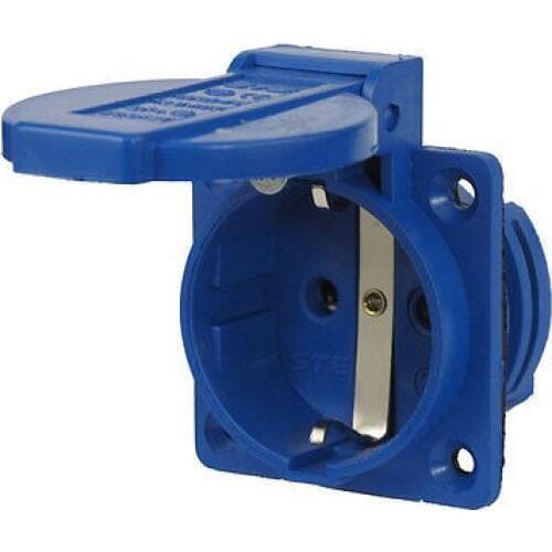AC 16A 250V 2P+E Splash Proof Industrial Socket ST-105/02H Blue