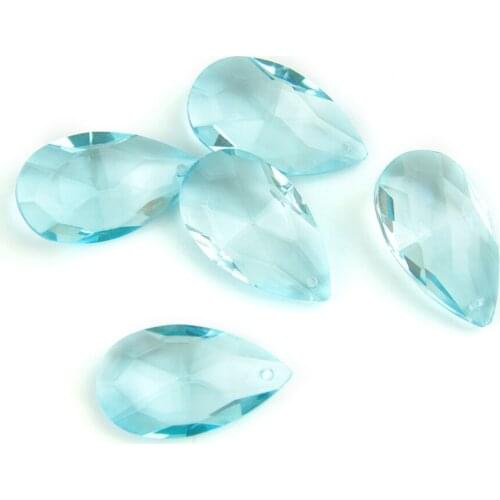 38mm-76mm Lt.aquamarine Crystal Chandelier Almond Part Pendant Glass Trimming Parts Ornament Crystal Prism For Wedding