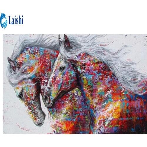 Diy 5d Diamond Painting Colored horse Diamond embroidery Cross Stitch Square Round Diamond Embroidery Handwork Rhinestone Art