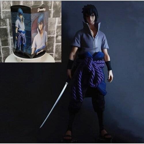 Animation Model Toys Anime Naruto Hand Made Sasuke Uchiha Vertical Model Doll Ornament Statue Cartoon Collectible Birthday Gift