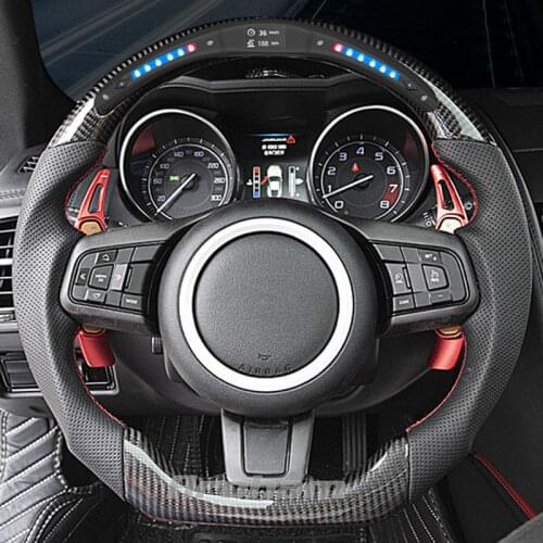 Car-styling Carbon Fiber Steering Wheel LED Race Digital Display For Jaguar XF XE XJ F-TYPE XK xfl XF XE F-PACE