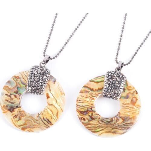 Embroider Flower Beads 2019 Hot Sale Natural Abalone Seashells Sea Shells Pendants Accessories Paua Jewelry Making Design Diy911