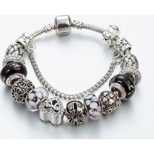 ANNAPAER Dropshipping Handmade Bracelet With European Flower Beads Charm Bracelets Women Crystal Pulseras Mujer For Women B16117