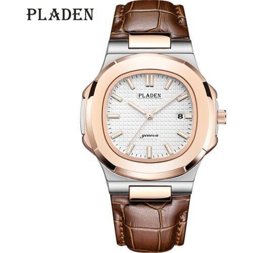 PLADEN Watches Man 2020 Modern Business Stainless Steel Wrist Watch Band High Quality Waterproof Octagon male Watch Gift For Men