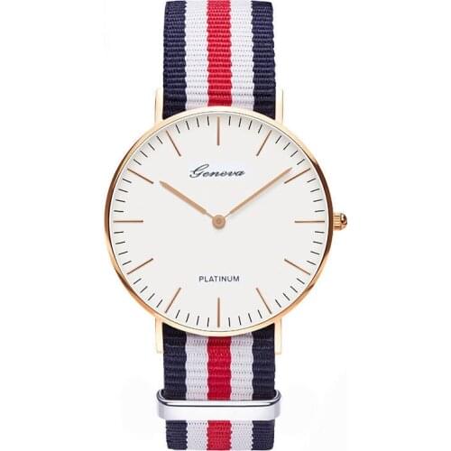 Brand Women Classic Nylon strap Watch Men Casual Quartz Watches kobiet zegarka Fashion Ladies Watch Bear часы мужские relogio