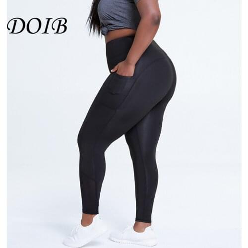 DOIB Women Plus Size Yoga Sports Pants High Waist Push Up Seamless Legging Fitness Sports Gym Sports Leggings Pants