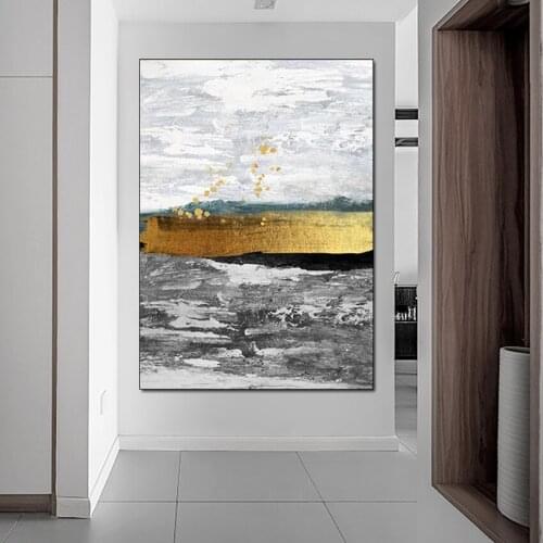 New Arrival Contracted Gold Texture Design Oil Paintings Art Hand-painted Canvas Wall Art Oil Painting Picture For Living Room