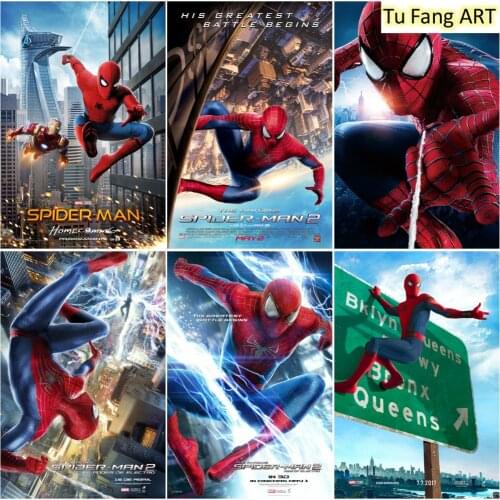 Canvas Painting Marvel Avengers Spider-Man Posters and Prints Captain Marvel Venom Wall Art Room Decor Pictures Home Decoration
