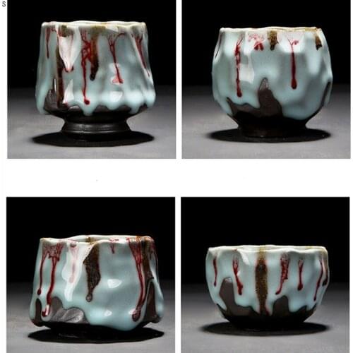 Creative Ceramic Tea Cup Travel Cup Change Kiln Ceramic Home TeaCup drinkware coffee cups