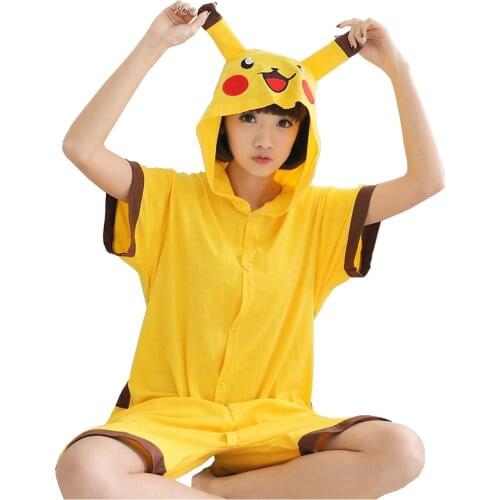 Summer Cotton Pajama Kigurumi Tiger Panda Stitch Pijama For Women Men Onesie Adult Animal Anime Family Sleepwear Pyjama Kids