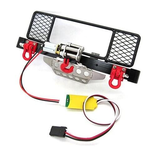 Metal Front Bumper with Protection Board Winch CH3 Control Line Panel for MN D90 D91 MN99S 1/12 RC Car Upgrade Parts
