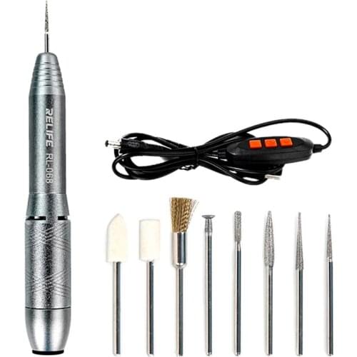 RRELIFE Mini Portable IC Chip Grinding Pen Electric Grinder Engraving Pen For Mobile Phone NAND Flash Grinding Remover