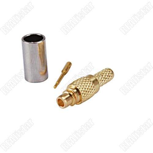 MMCX Crimp Male Plug Connector For RG174 RG316 LMR100 Coaxial Cable Straight 50 Ohm