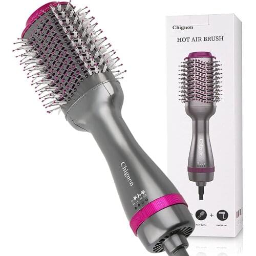 Upgraded Hair Dryer Brush One Step Hair Styler and Volumizer Oval Hair Straightener Curler Comb Electric Electric Hot Air Brush
