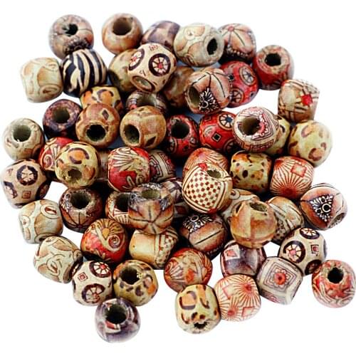 Pack of 100 12mm Mixed Round Wooden Beads for Jewelry Making Crafts Spacer Charms Findings
