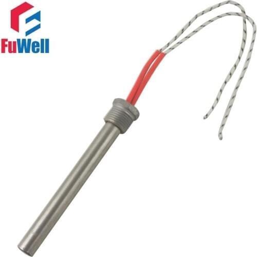 Stainless Steel Threaded Single End Heating Tube Cartridge Heater 16x100mm 300W 220V DN20 (25mm)