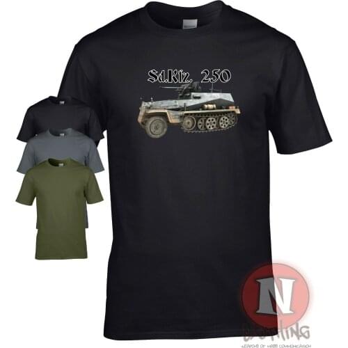 WWII German Military Armour Sd Kfz 250 Armor Halftrack T-Shirt. Summer Cotton O-Neck Short Sleeve Mens T Shirt New S-3XL