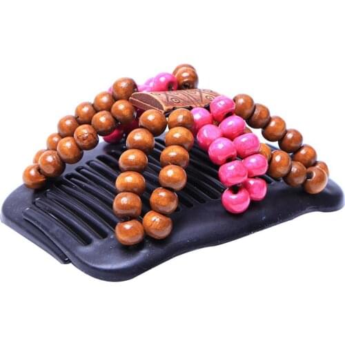 New Hot Magic Hair Comb Clip Wooden Stretchy Double Clips Hair Slide Comb Double Clips Wooden Elasticity Double Hair Comb Clip