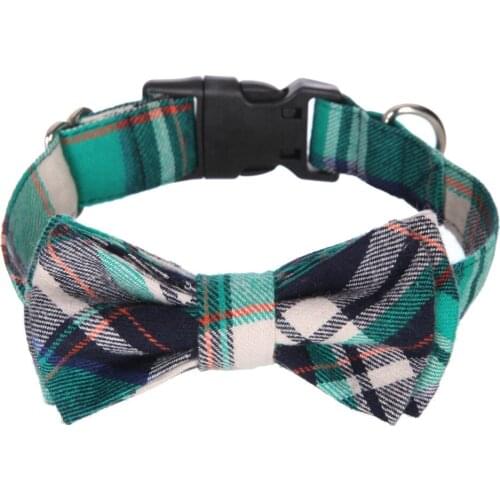 Dog and Cat Collar with Bowtie British Collar Plastic Buckle Light Adjustable Collars for Small Dogs