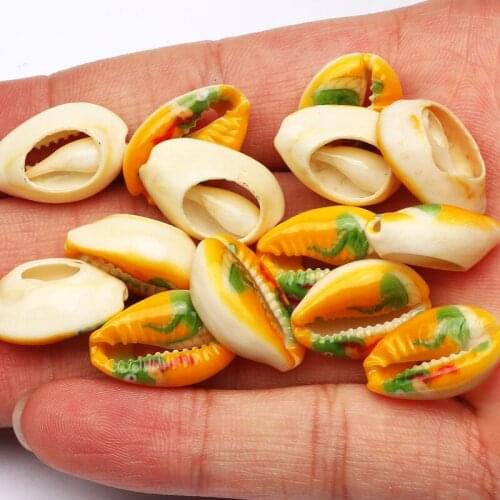 Cute Alligator Pattern Natural Shell Beads 10-20mm Oval Loose Spacer Beads for DIY Charm Bracelet Jewelry Design Accessories