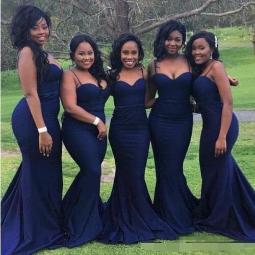 Sexy Navy Blue Bridesmaid Dresses for Wedding Guest Party Cheap Straps with Sweetheart Plus Size Formal dress vestido madrinha