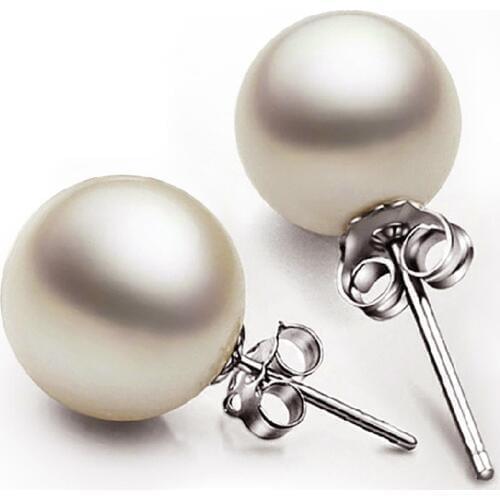 2020 new Simple S 9 2 5 Exquisite Round Pearl Geometric Jewelry ring for women Engagement Wedding Gift Ear Pin Ear Studs earring