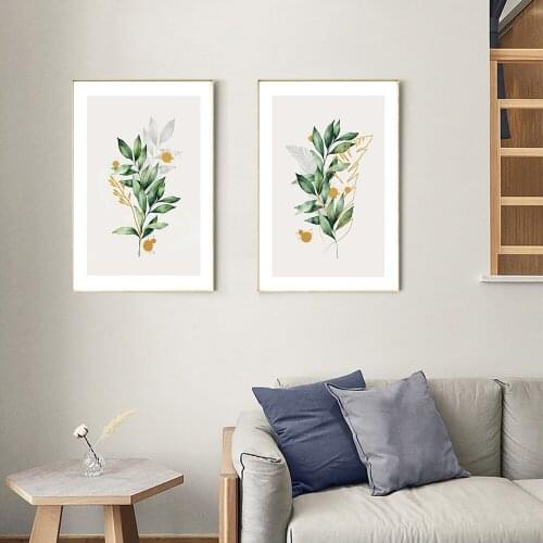 Scandinavian Nature Plant Flower Canvas Painting Nordic Poster Two Types Botanical Print Wall Art Picture Home Decoration