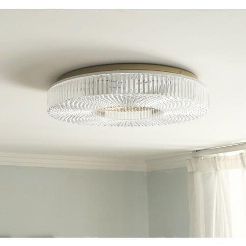 Modern simple champagne all copper light luxury ceiling lamp bedroom lamp porch lamp table lamp LED round lamp decoration