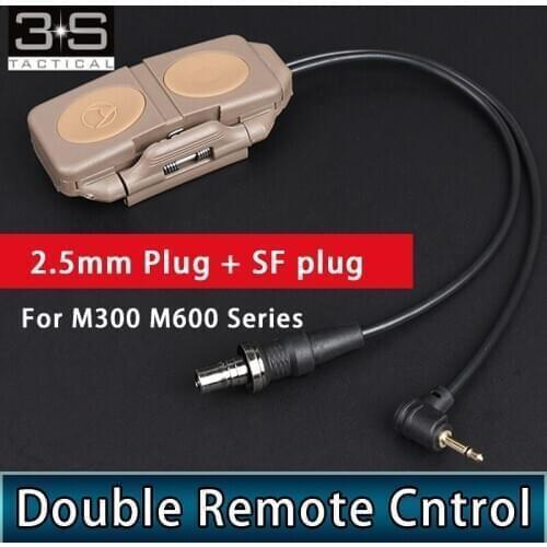 Tactical Weapon Flashlight Double Remote Control For Flashlight and PEQ DBAL A2 M3X 2.5mm Plug