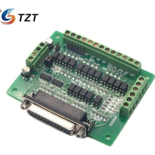 TZT CNC 6 Axis DB25 Breakout Board Interface Adapter for MACH3 KCAM4 EMC2 + DB25 Cable CNC