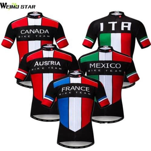 Weimostar France Canada Team Cycling Jersey 2019 Pro Mountain Bike Clothing Maillot Ciclismo Quick Dry mtb Bicycle Jersey Shirt