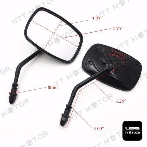 Aftermarket free shipping motorcycle partsRear View Side Mirrors For Harley Davidson Eagle Spirit Live to Ride 3D Black