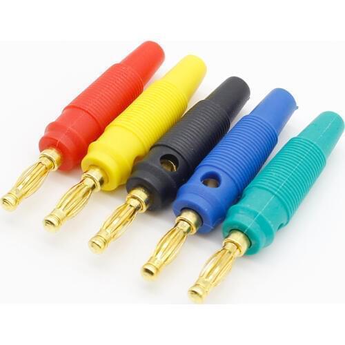 20pcs Gold Plated 4mm Banana Plug Screw To Speaker Amplifier Binding Post Test Probes Adapter