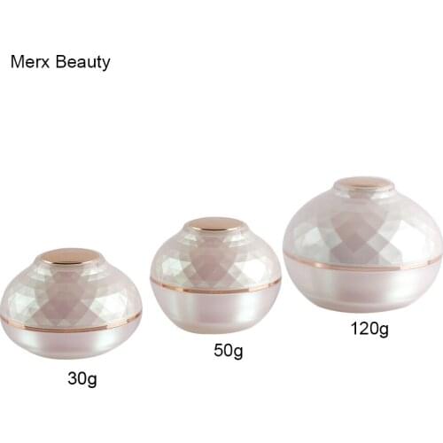 30G/30ml 50G/50ml 120G/120ml 1oz 4oz Cosmetic Acrylic Jar Cream Container Plastic Pearlite Empty(7PCS) MERX BEAUTY BRAND
