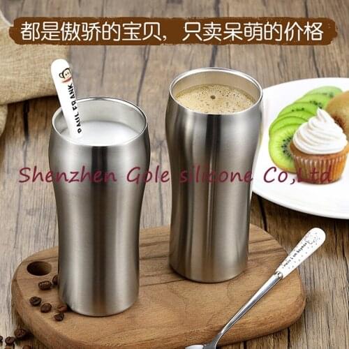 50pcs High Quality Double Wall 400ml Stainless Steel Beer Mug Coffee Cup Keep Drink Hot and Cold Mug Cooler Cup Novetly Gifts