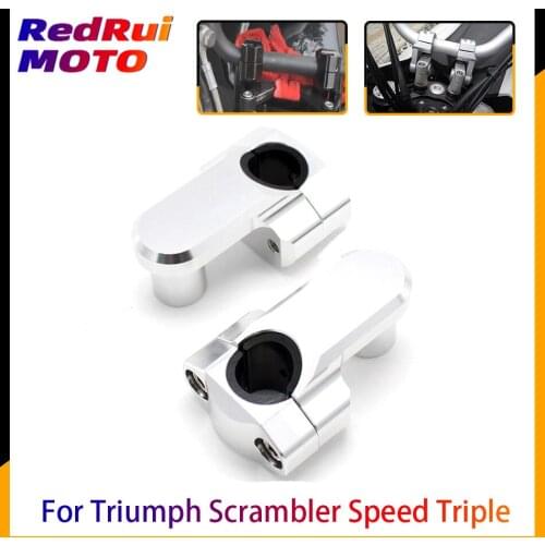 7/8" 22mm 1 1/8" 28mm Motorcycle CNC Aluminum Handlebar Riser Bars Clamp For Triumph Scrambler 2006-2016 Speed Triple 1993-2007