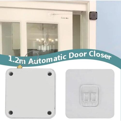 Door Closers Punch-Free Automatic Door Closer For Drawers Rawstring 1.2m Stickers Sliding Door Buffer Closing Portable Household