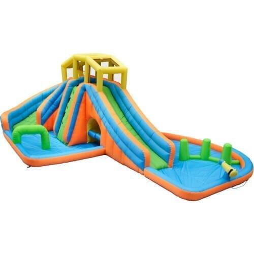 Double Inflatable Big Water Slide Pool Bouncy Castle for Kids Party Game Centers Climbing Design Bounce House Backyard AirBlower