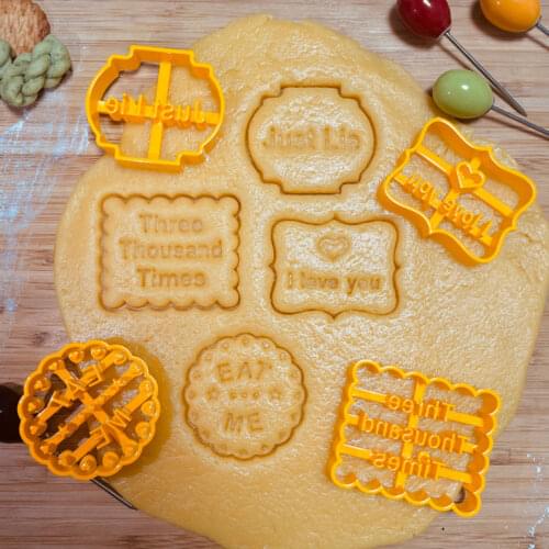 Cookie Mold with Good Wishes Creative Text Biscuit Cutters DIY Baking Accessory