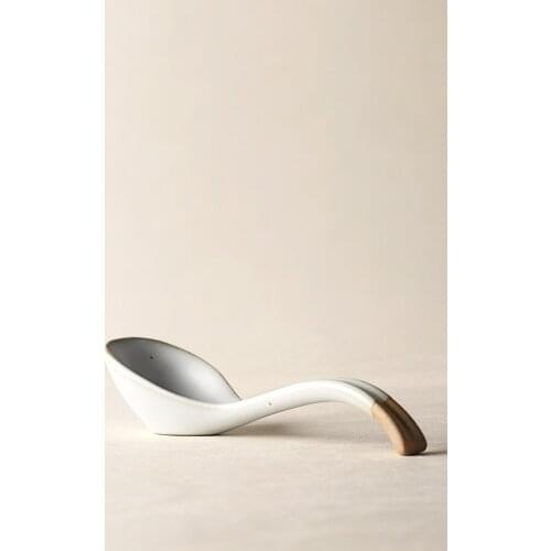 Handmade Ceramic Spoon Eating Spoon Stoneware Spoon Stoneware Tableware Small Soup Spoon Bowl Spoon Retro Home Creative