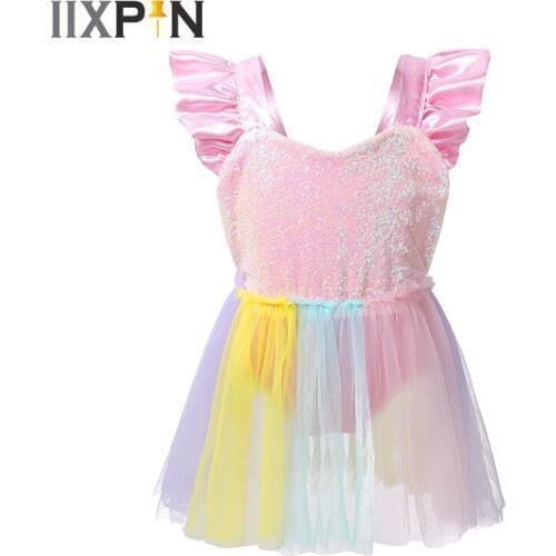 Infant Baby Girls Shiny Sequins Backless Mesh Romper Dress for Birthday Theme Party Costume Dress Up Princess Dress Dancewear